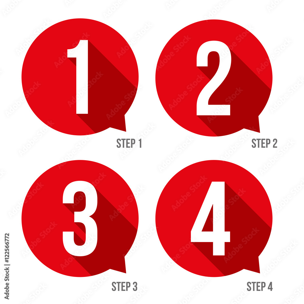 One two three four progress bar stickers