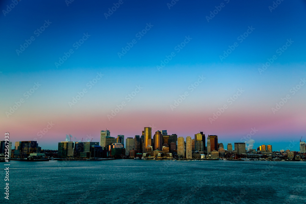 Obraz premium Boston Harbor Winter Dawn