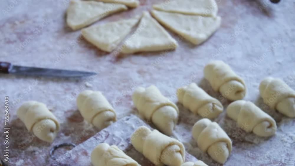 raw dough and fresh pastries raw dough and fresh pastries