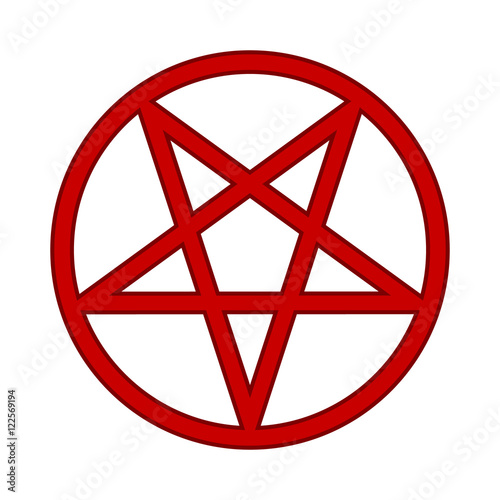 Pentagram symbol icon on white.
