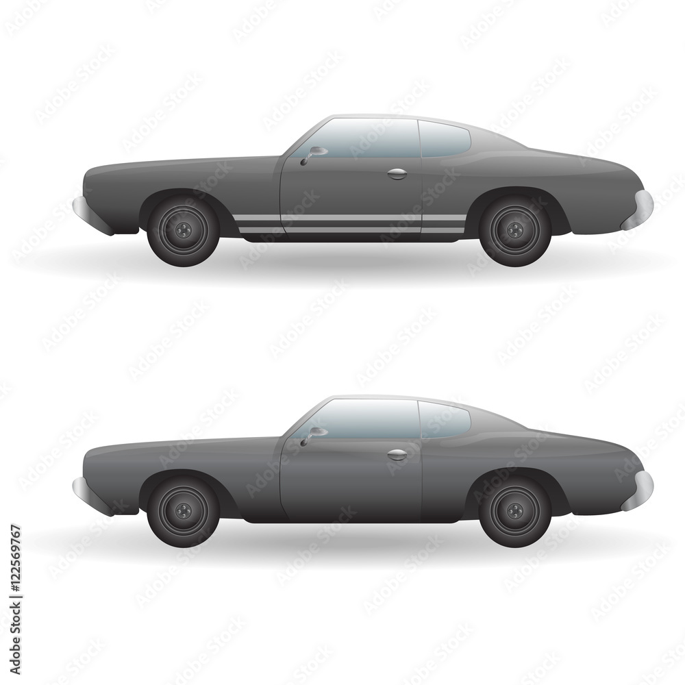 Fototapeta premium Muscle car icon. Side view. Vector illustration