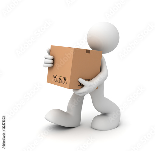 delivery man concept 3d illustration