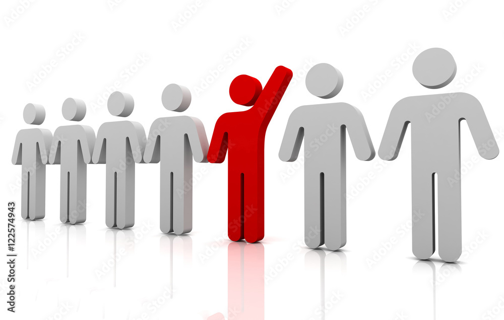 standing out from the crowd concept 3d illustration standing out from the crowd concept 3d illustration