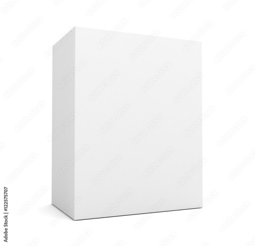 Blank box on white  concept  3d illustration