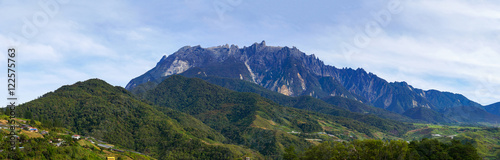 Mount Kinabalu and upper part of Kundasang panorama morning shot