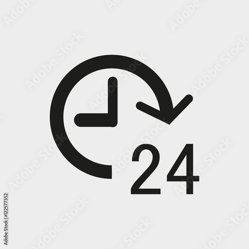 24 hours icon  stock vector illustration flat design