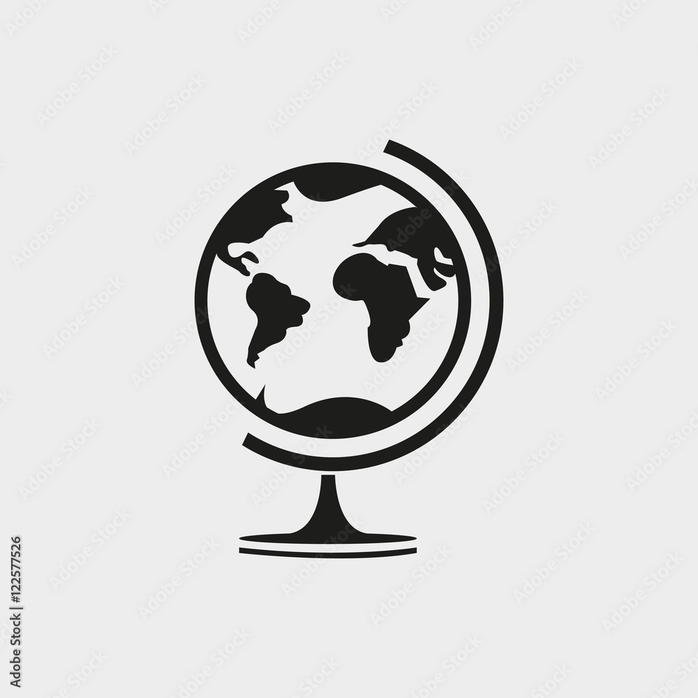 Earth globe icon stock vector illustration flat design