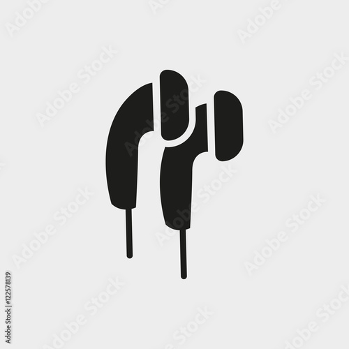 Headphones icon stock vector illustration flat design