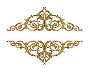 Ornament elements, vintage gold floral designs