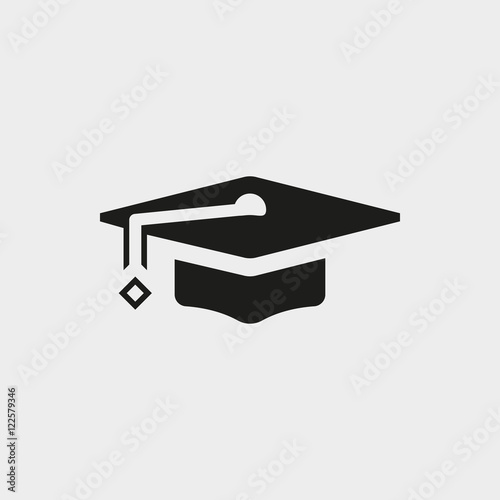 Graduation cap icon stock vector illustration flat design