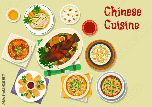 Chinese cuisine icon for oriental dinner design