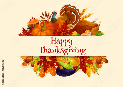 Thanksgiving Day harvest vector decoration banner