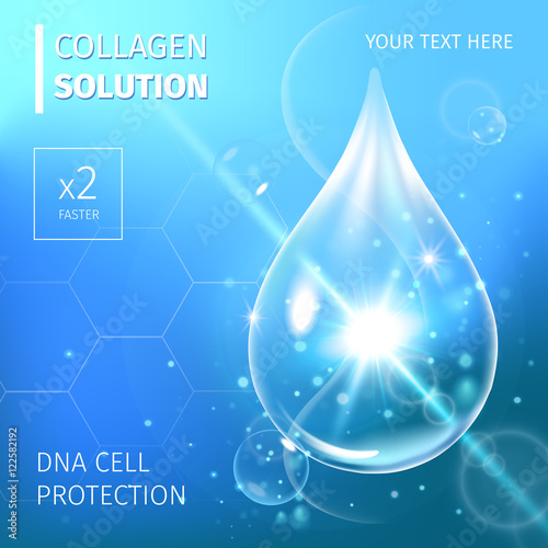 Collagen Serum and Vitamin Background Concept Skin Care Cosmetic.