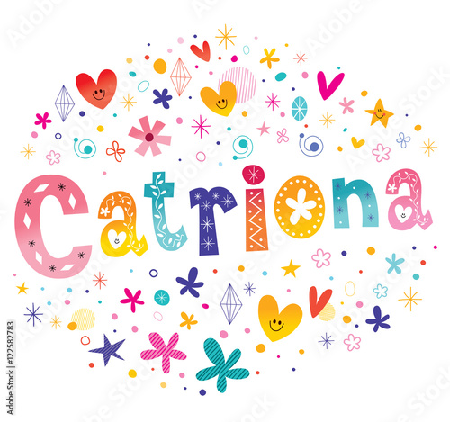 Catriona girls name decorative lettering type design