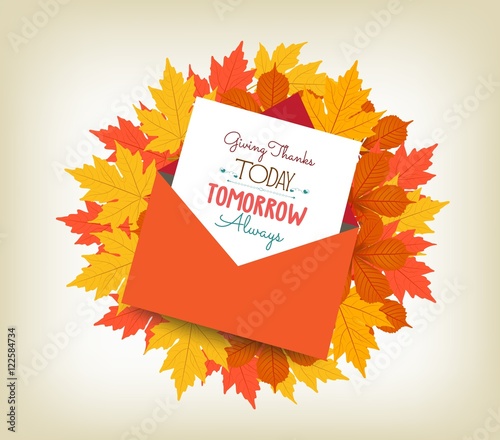 Happy Thanksgiving envelopes maple leaves