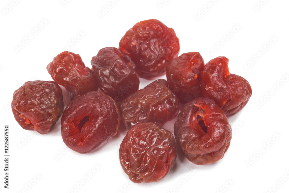 Dried cherries isolated on white background
Dried cherries isolated on white background