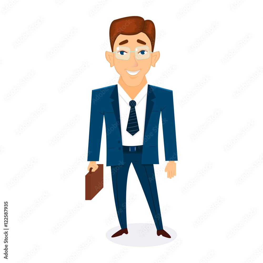 character businessman with briefcase in hand character businessman with briefcase in hand