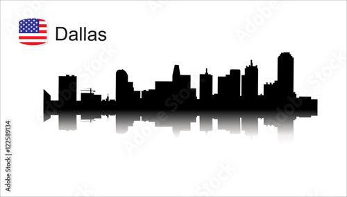 Dallas USA city skyline silhouette vector illustration
