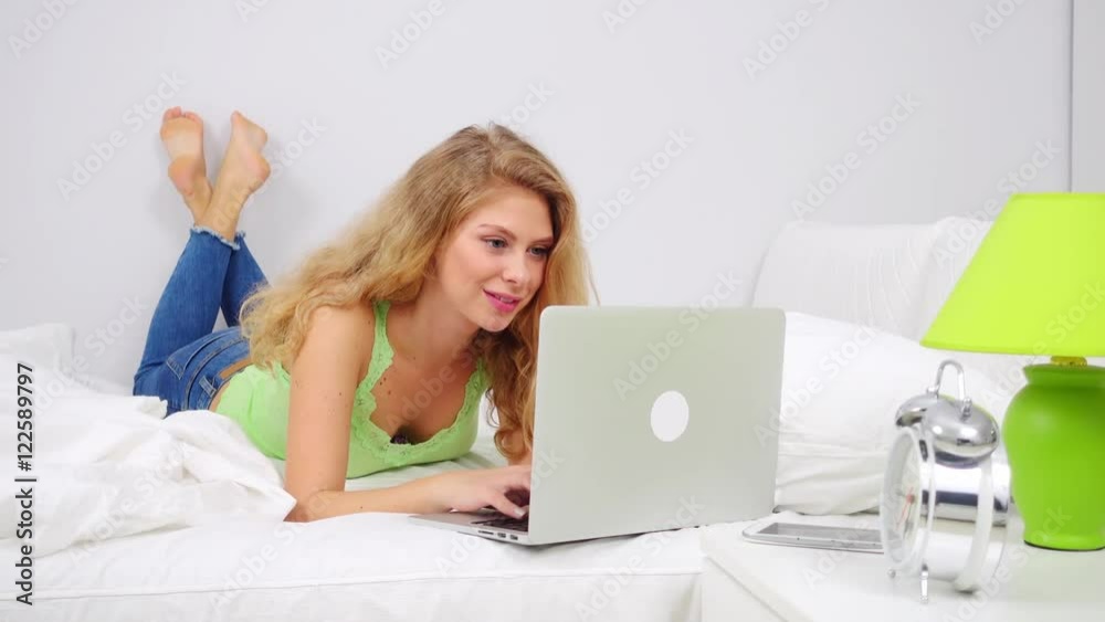 Girl working at a laptop Girl working at a laptop