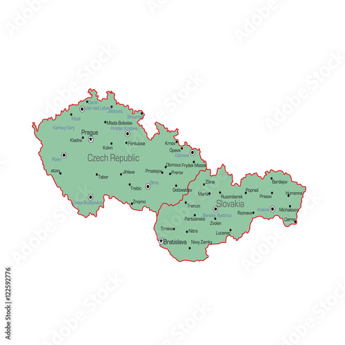 Czech Republic and Slovakia map