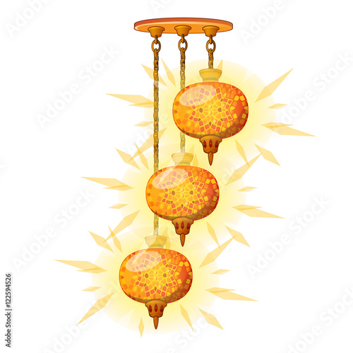 Chandelier glass mosaic in shape Chinese lantern