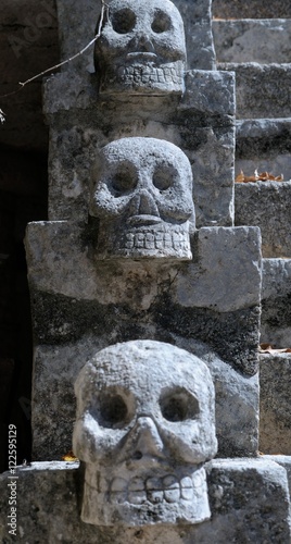 skull at mexican ruines. photo toned