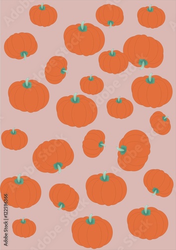 vector image of pumpkins on a pink background