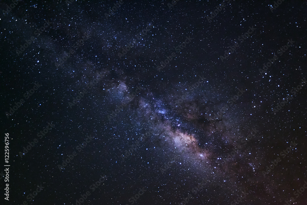 Milky way galaxy with stars and space dust in the universe, Long