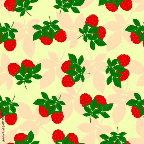 Raspberries seamless pattern2