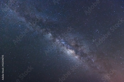 beautiful milkyway on a night sky, Long exposure photograph, wit