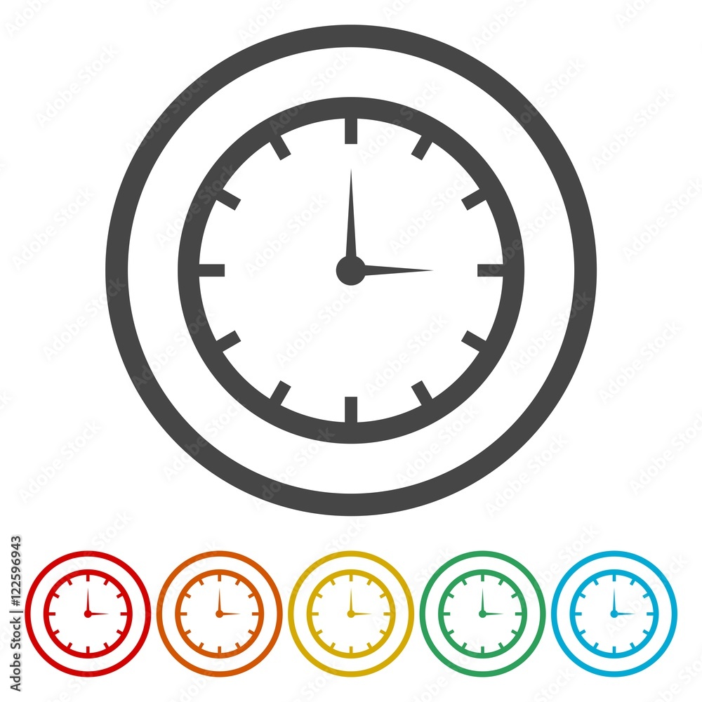 Clock icon, Vector illustration Clock icon, Vector illustration