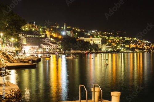 Beautiful night landscape of Neum city, popular resort in Bosnia and Herzegovina