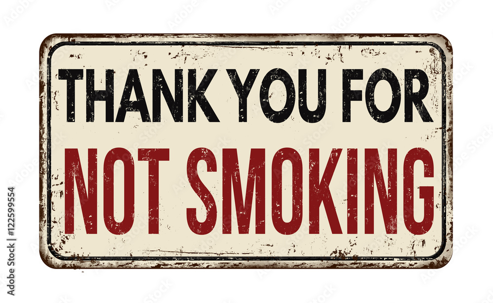 Thank you for not smoking vintage metal sign Stock Vector | Adobe Stock