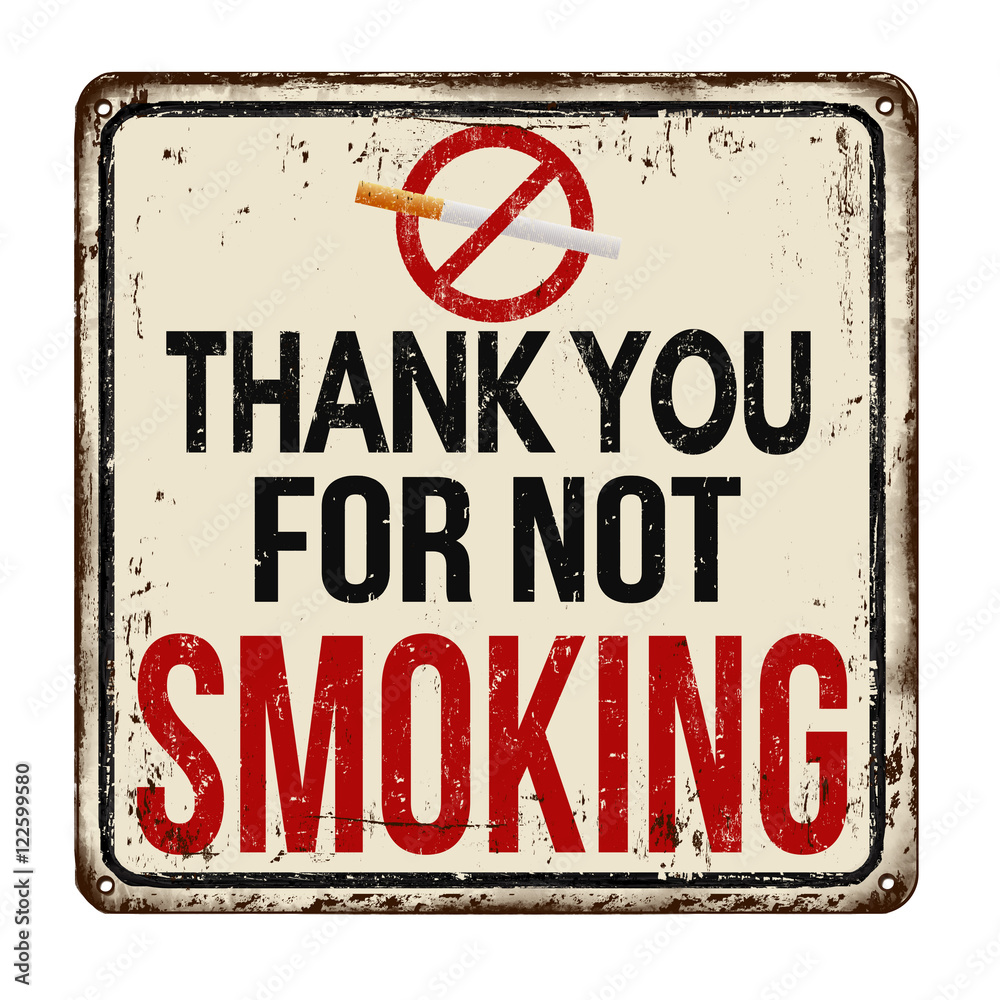 Thank you for not smoking vintage metal sign Stock Vector | Adobe Stock