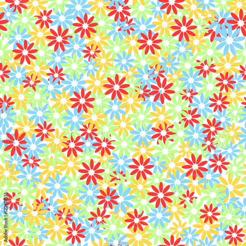 Seamless colorful floral pattern. Chaotic  .Vektor