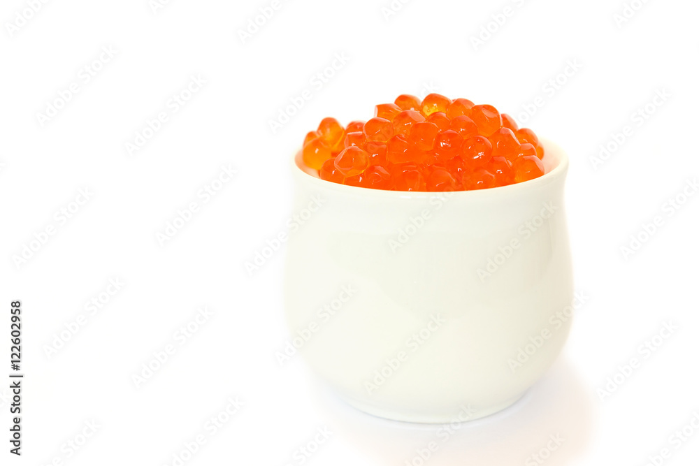 Red caviar in cap on white background, isolated Red caviar in cap on white background, isolated