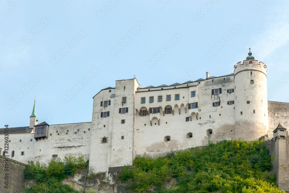 Panorama of the mighty 1077 era Salzburg Castle.