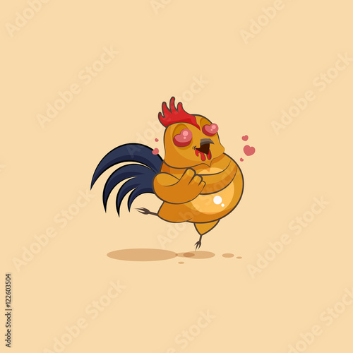 Emoji character cartoon Cock in love