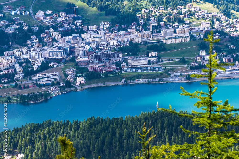 View of Sankt Moritz from above