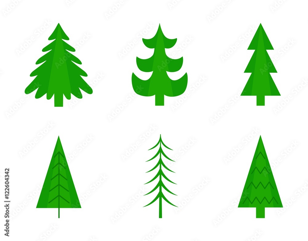 Obraz premium Christmas tree vector set.