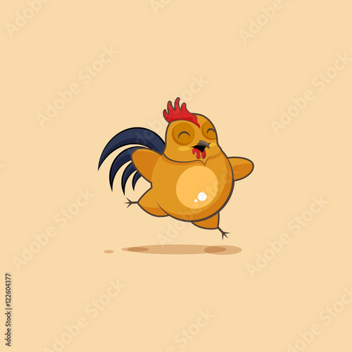 Emoji character cartoon Cock jumping for joy