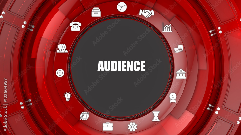 Naklejka premium Audience concept image with business icons and copyspace.