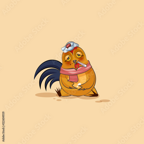 Emoji character cartoon Cock sick
