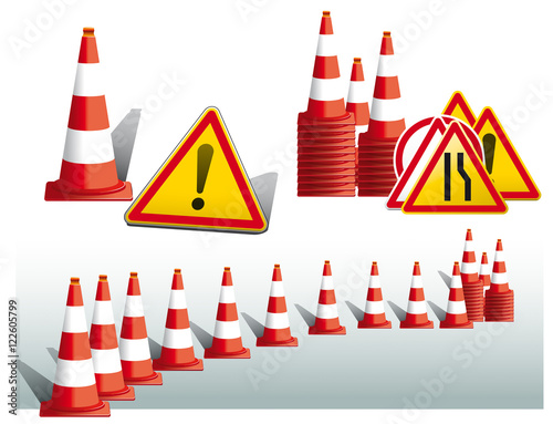 Autoroute - Sécurité (panneaux, quilles)