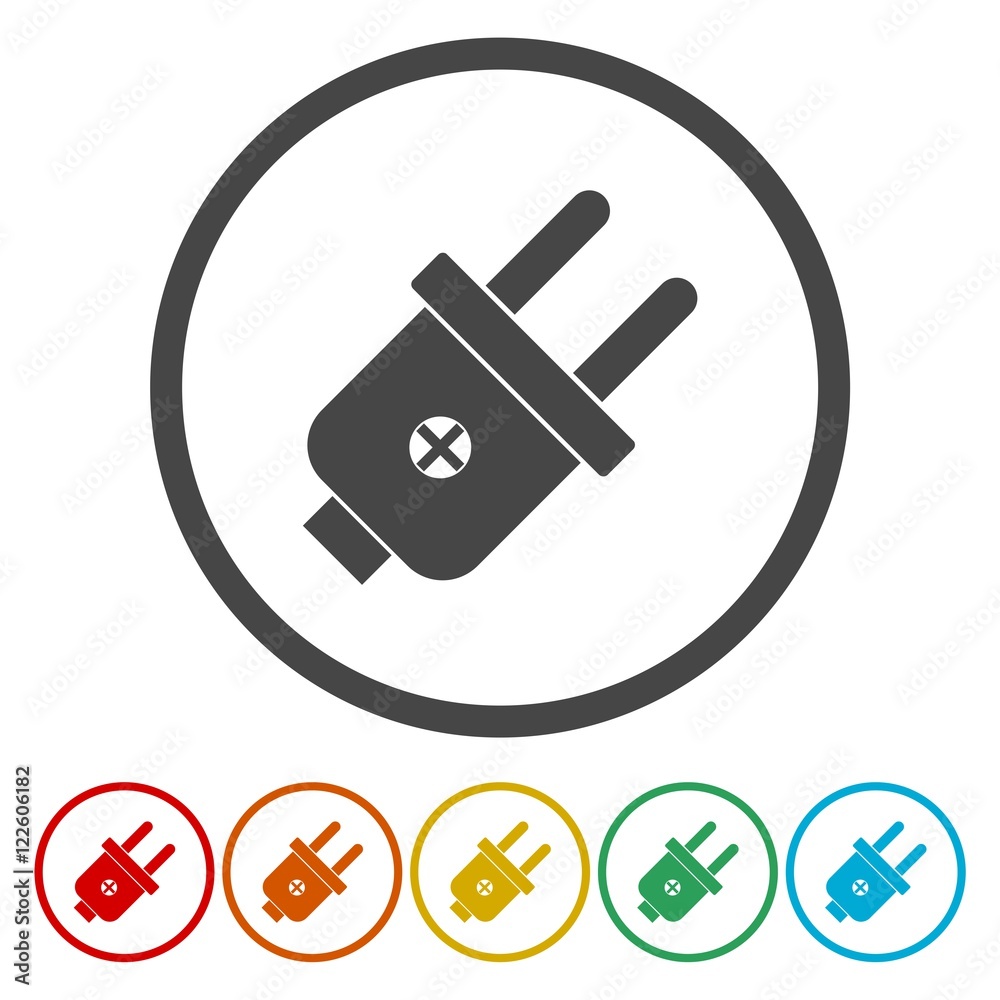 Electric plug sign icon. Power energy symbol Electric plug sign icon. Power energy symbol