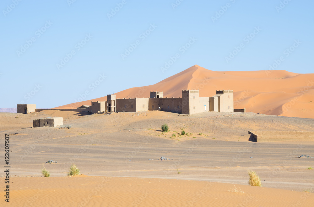 Sahara with fort in Morocco