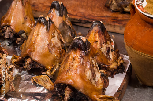 Whole baked lamb heads, Morocco
