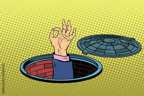 People in the sewers OK gesture