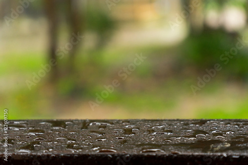 Wooden deck wet background