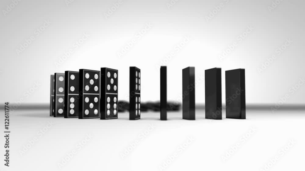 Computer generated, Domino chain falling effect. Computer generated, Domino chain falling effect.